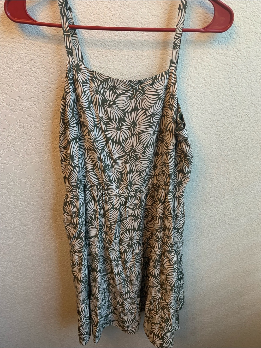 LOFT Green and White Floral Mini Sundress